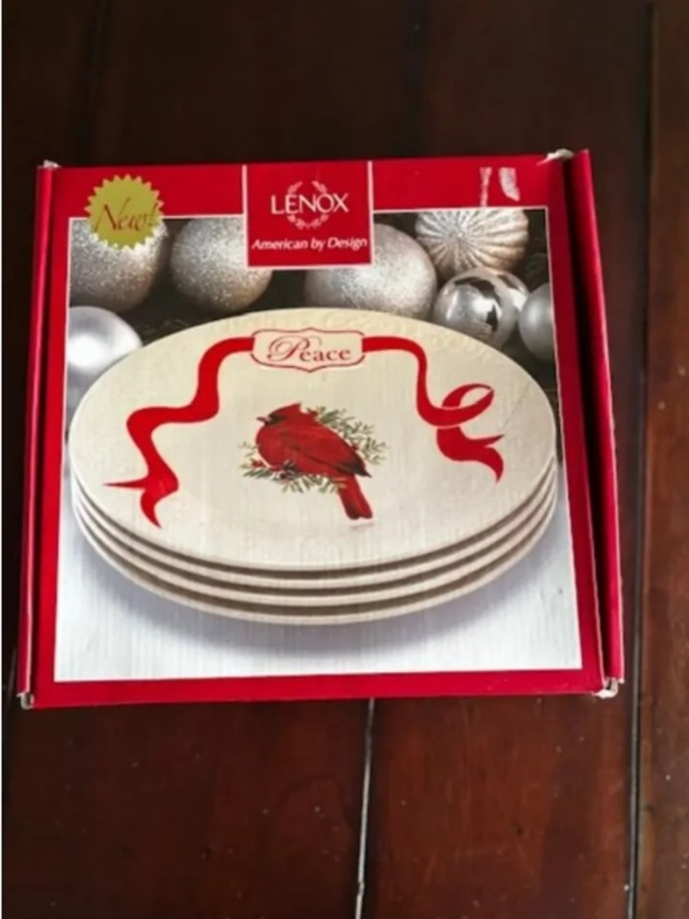 Lenox Holiday Cardinal Ceramic Coaster Set - Red Accent
